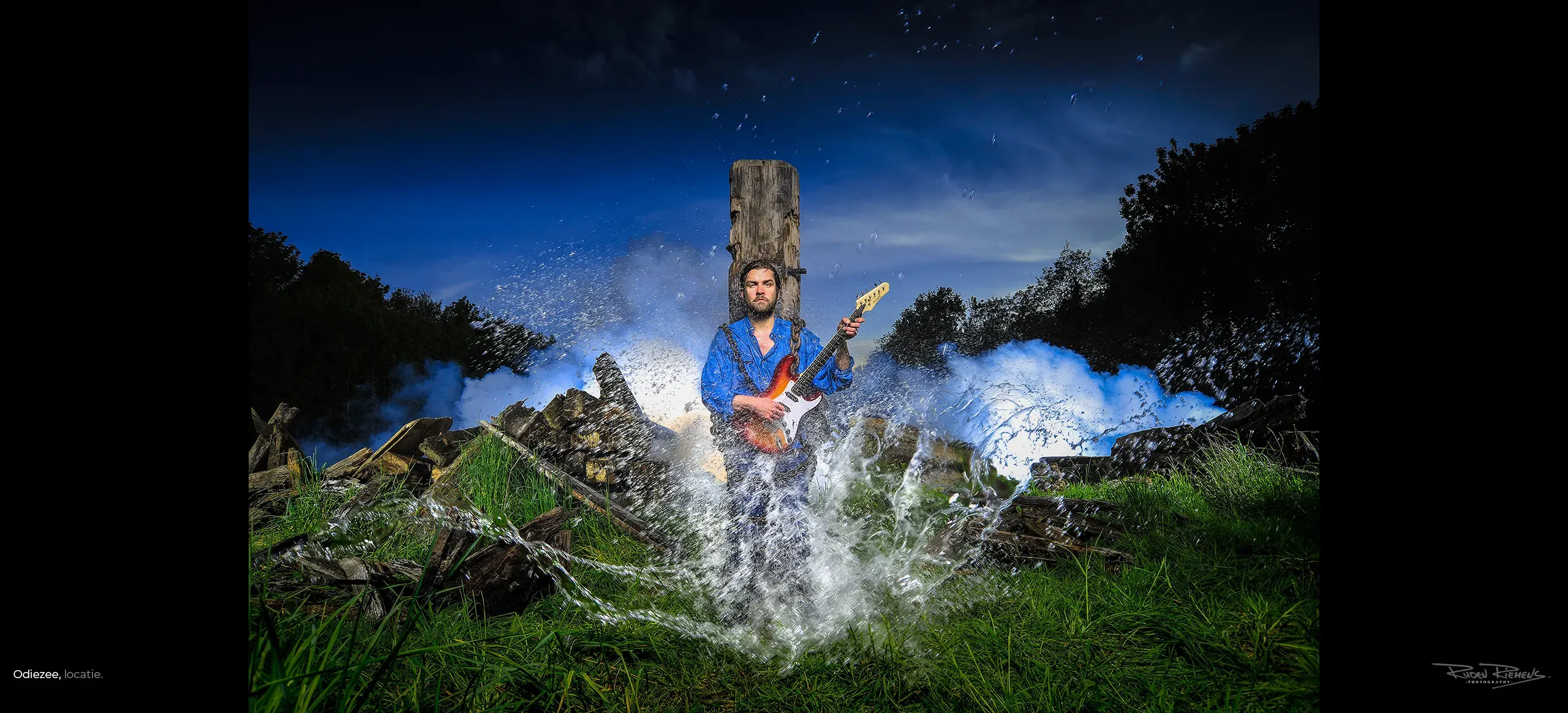 Gemaakte foto op locatie voor het affiche van de theatervoorstelling Odiezee, Ruden Riemens Photography.